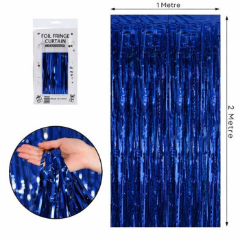 İTHAL METALİZE LACİVERT ARKA PLAN PERDESİ 2*1m