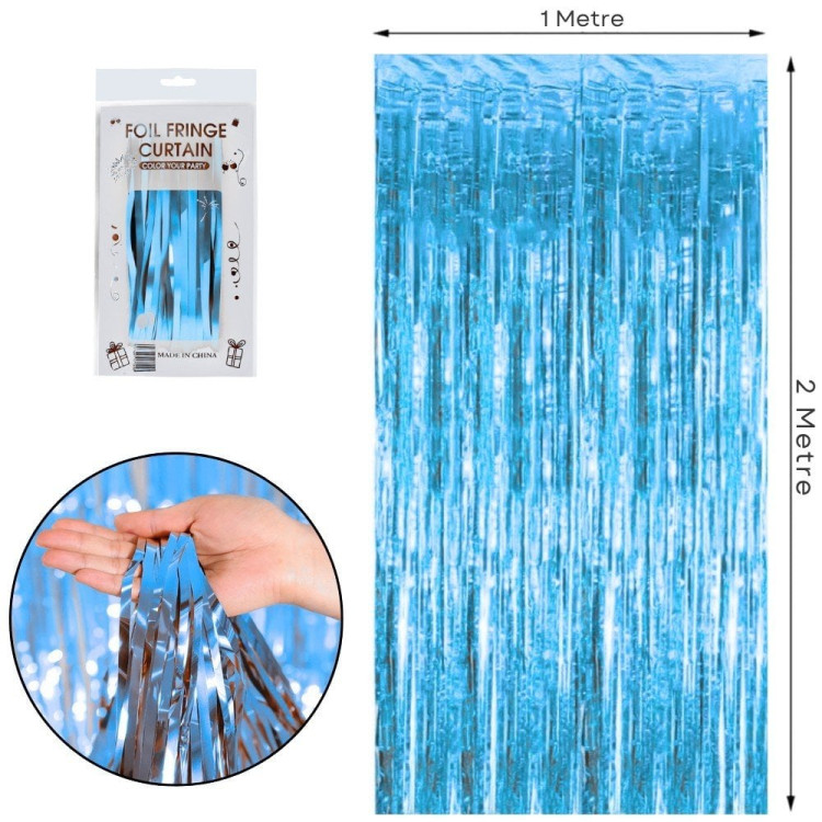 İTHAL METALİZE MAVİ ARKA PLAN PERDESİ