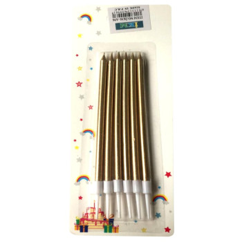 6 LI İNCE UZUN ROSEGOLD MUM 13CM 6 LI İNCE UZUN ROSEGOLD MUM 13CM