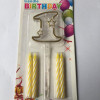 MİKA ŞEFFAF 1 RAKAM GOLD MUM 12CM MİKA ŞEFFAF 1 RAKAM GOLD MUM 12CM