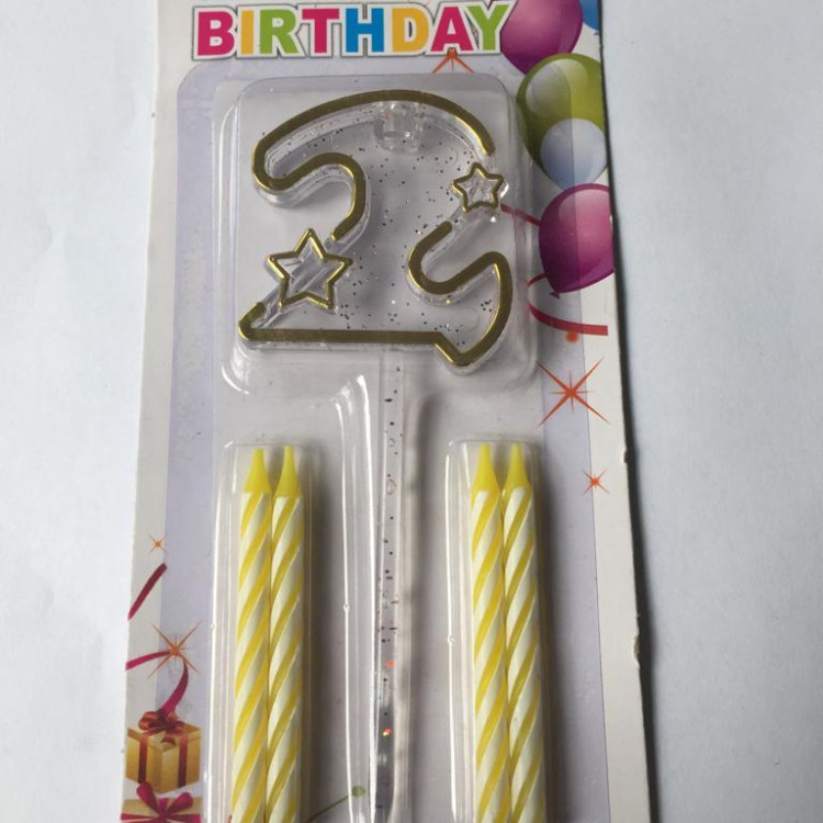 MİKA ŞEFFAF 2 RAKAM GOLD MUM 12CM MİKA ŞEFFAF 2 RAKAM GOLD MUM 12CM