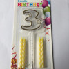 MİKA ŞEFFAF 3 RAKAM GOLD MUM 12CM MİKA ŞEFFAF 3 RAKAM GOLD MUM 12CM