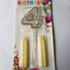 MİKA ŞEFFAF 4 RAKAM GOLD MUM 12CM MİKA ŞEFFAF 4 RAKAM GOLD MUM 12CM