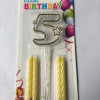 MİKA ŞEFFAF 5 RAKAM GOLD MUM 12CM MİKA ŞEFFAF 5 RAKAM GOLD MUM 12CM