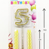 MİKA ŞEFFAF 5 RAKAM GOLD MUM 12CM MİKA ŞEFFAF 5 RAKAM GOLD MUM 12CM
