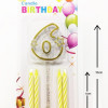 MİKA ŞEFFAF 6 RAKAM GOLD MUM 12CM