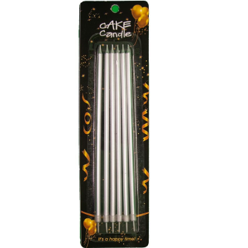 6 LI İNCE GÜMÜŞ MUM 20CM 6 LI İNCE GÜMÜŞ MUM 20CM