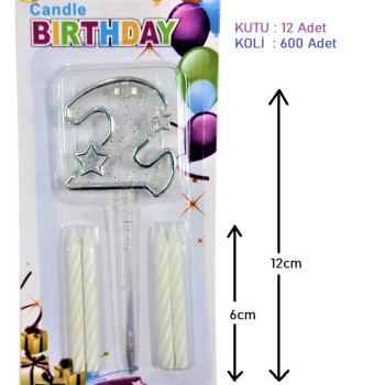 MİKA ŞEFFAF 2 RAKAM GÜMÜŞ MUM 12CM PK:12 KL:600 MİKA ŞEFFAF 2 RAKAM GÜMÜŞ MUM 12CM PK:12 KL:600