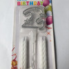 MİKA ŞEFFAF 2 RAKAM GÜMÜŞ MUM 12CM MİKA ŞEFFAF 2 RAKAM GÜMÜŞ MUM 12CM