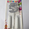 MİKA ŞEFFAF 5 RAKAM GÜMÜŞ MUM 12CM MİKA ŞEFFAF 5 RAKAM GÜMÜŞ MUM 12CM