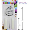 MİKA ŞEFFAF 6 RAKAM GÜMÜŞ MUM 12CM