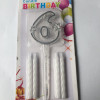 MİKA ŞEFFAF 6 RAKAM GÜMÜŞ MUM 12CM