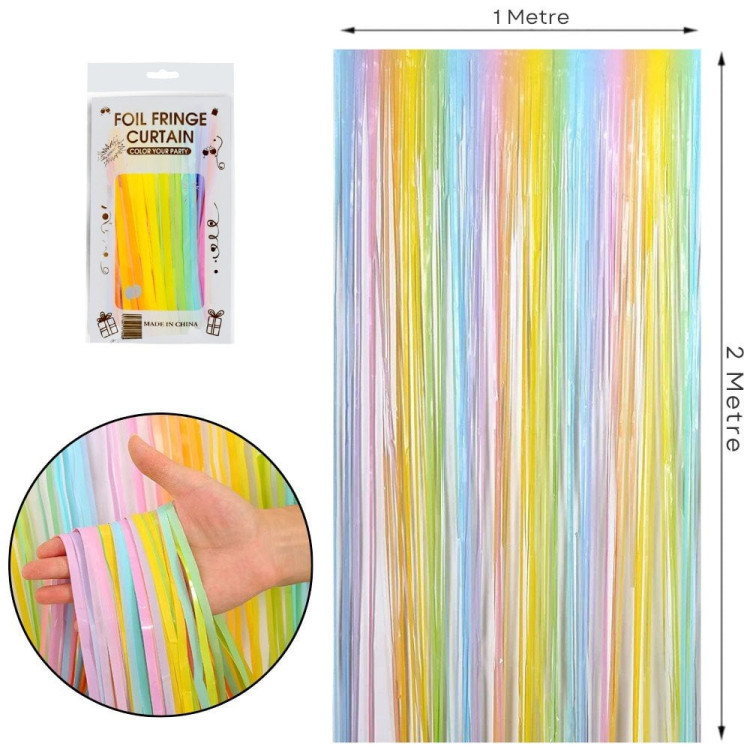 İTHAL METALİZE MAKARON RENKLİ ARKA PLAN PERDESİ