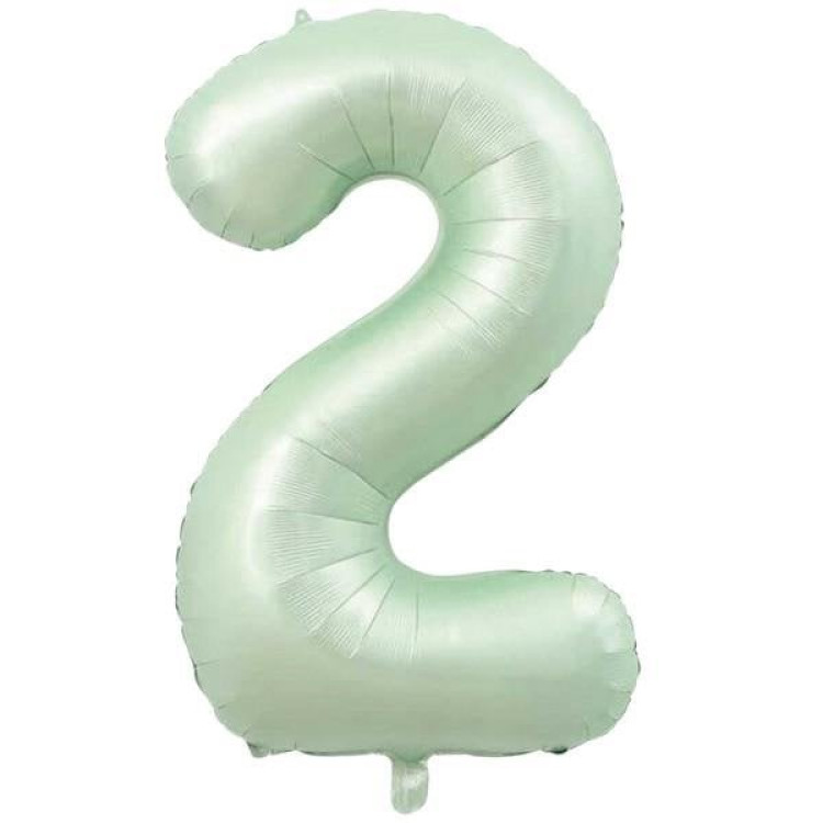 2- RAKAM 34 İNC RETRO YEŞİL RENK BALON 76 CM