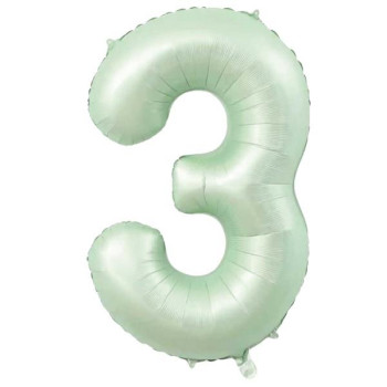 3- RAKAM 34 İNC RETRO YEŞİL RENK BALON 76 CM