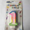 RENKLİ KLASİK 1 RAKAM MUM 7.5CM PK:12 KL:900