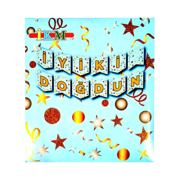 BÜYÜK BANNER İYİKİ DOĞDUN MAVİ UZAR YAZI BÜYÜK BANNER İYİKİ DOĞDUN MAVİ UZAR YAZI