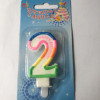 RENKLİ KLASİK 2 RAKAM MUM 7.5CM