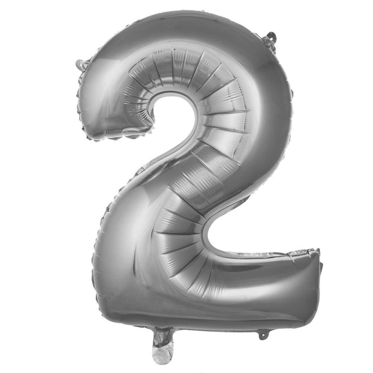 2- RAKAM 40 İNC GÜMÜŞ RENK BALON 100 CM 2- RAKAM 40 İNC GÜMÜŞ RENK BALON 100 CM