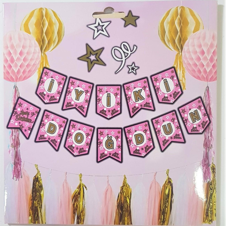 BÜYÜK BANNER İYİKİ DOĞDUN SİYAH UZAR YAZI