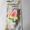 RENKLİ KLASİK 4 RAKAM MUM 7.5CM