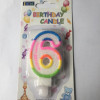 RENKLİ KLASİK 6 RAKAM MUM 7.5CM