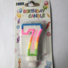 RENKLİ KLASİK 7 RAKAM MUM 7.5CM