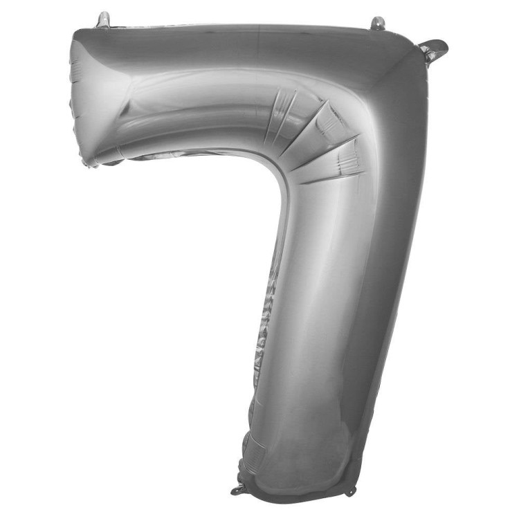 7- RAKAM 34 İNC GÜMÜŞ RENK BALON 76 CM 7- RAKAM 34 İNC GÜMÜŞ RENK BALON 76 CM