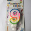 RENKLİ KLASİK 9 RAKAM MUM 7.5CM
