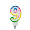 RENKLİ KLASİK 9 RAKAM MUM 7.5CM