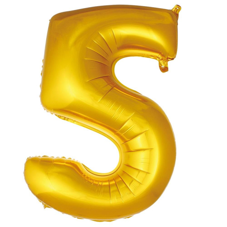 5- RAKAM 34 İNC GOLD RENK BALON 76 CM 5- RAKAM 34 İNC GOLD RENK BALON 76 CM