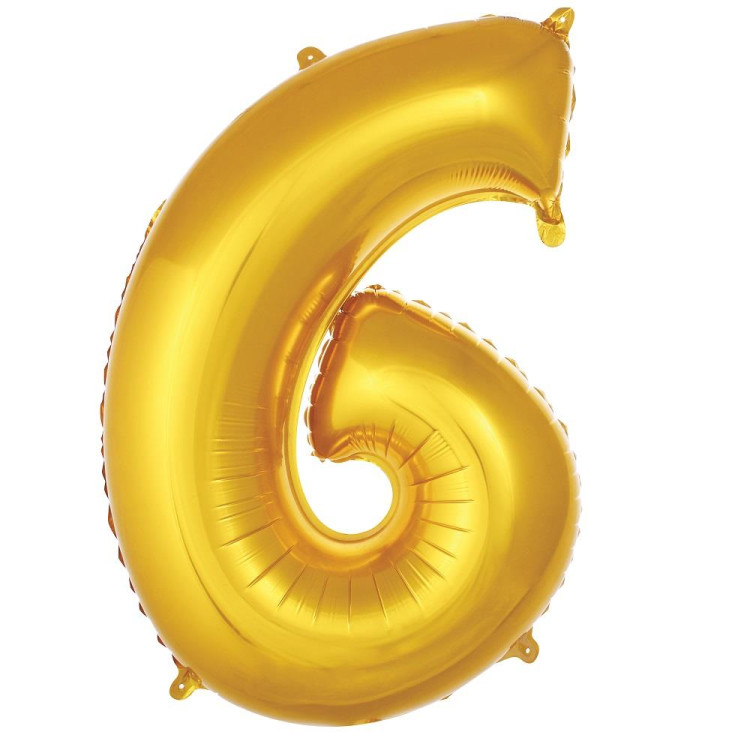 6- RAKAM 34 İNC GOLD RENK BALON 76 CM 6- RAKAM 34 İNC GOLD RENK BALON 76 CM