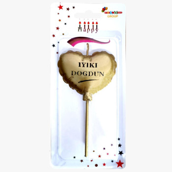 İYİKİ DOĞDUN KALP GOLD MUM PK:12 KL:480 İYİKİ DOĞDUN KALP GOLD MUM PK:12 KL:480