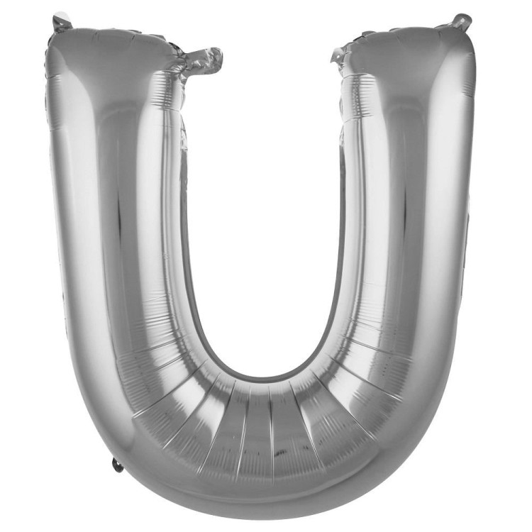 U- HARF 34 İNC GÜMÜŞ RENK BALON 76 CM U- HARF 34 İNC GÜMÜŞ RENK BALON 76 CM