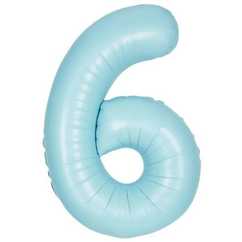 6- RAKAM 16 İNC RETRO MAVİ RENK BALON 36 CM 6- RAKAM 16 İNC RETRO MAVİ RENK BALON 36 CM