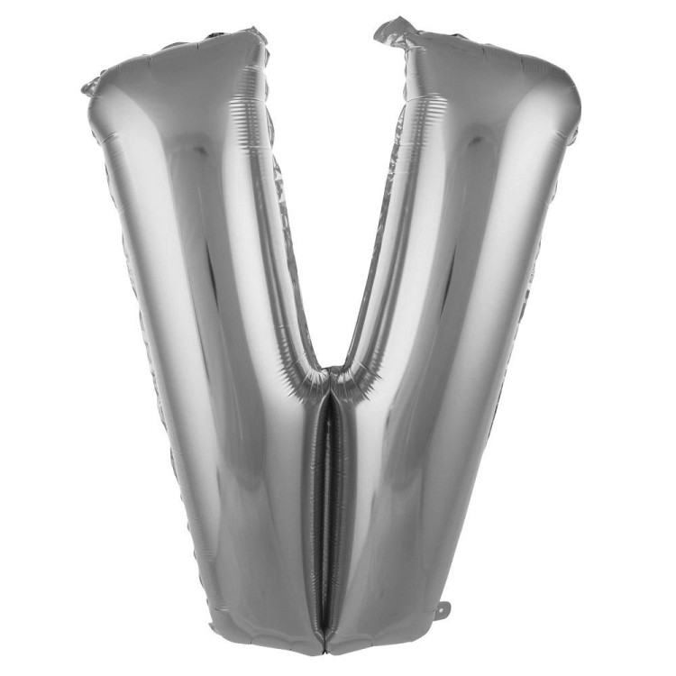 V- HARF 34 İNC GÜMÜŞ RENK BALON 76 CM V- HARF 34 İNC GÜMÜŞ RENK BALON 76 CM