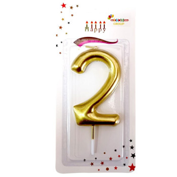 BÜYÜK BOY 2 RAKAM GOLD MUM 13cm PK:24 KL:600