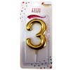 BÜYÜK BOY 3 RAKAM GOLD  MUM 13,5CM PK:24 KL:600