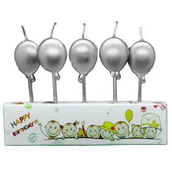 5Lİ CROM BALON GÜMÜŞ MUM PK:12 5Lİ CROM BALON GÜMÜŞ MUM PK:12