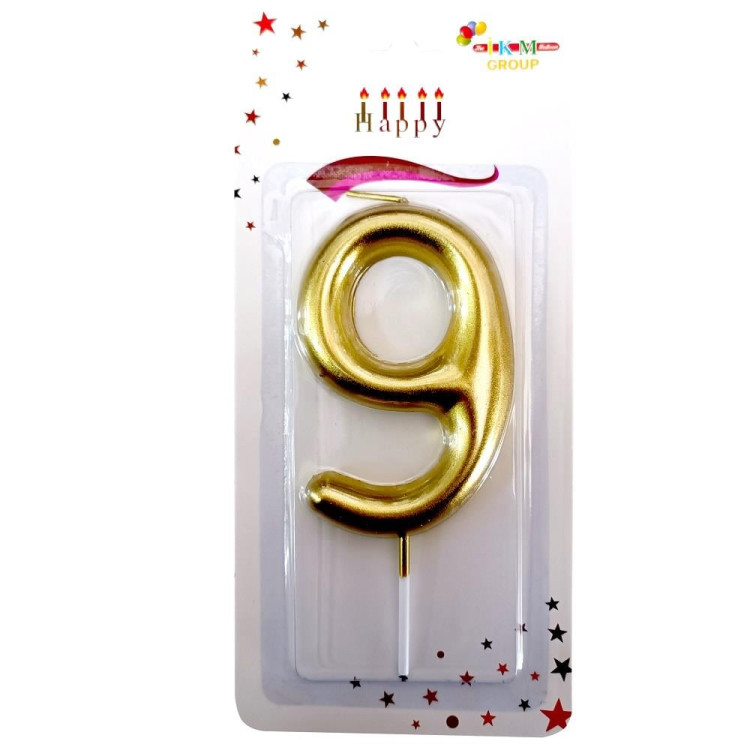 BÜYÜK BOY 9 RAKAM GOLD  MUM 13,5CM PK:24 KL:600