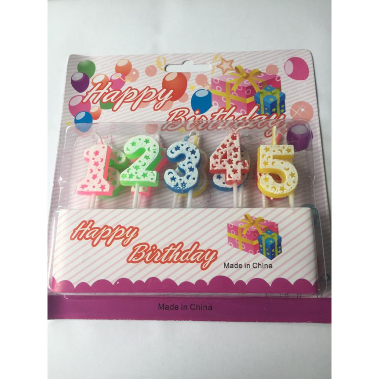 RENKLİ PUANLI RAKAM MUM 0-9