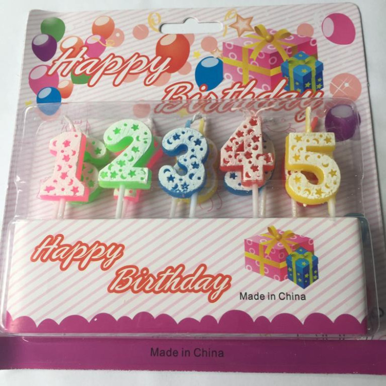 RENKLİ PUANLI RAKAM MUM 0-9