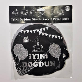 İYİKİ DOĞDUN GÜMÜŞ SARKIT TAVAN SÜS 6 LI İYİKİ DOĞDUN GÜMÜŞ SARKIT TAVAN SÜS 6 LI