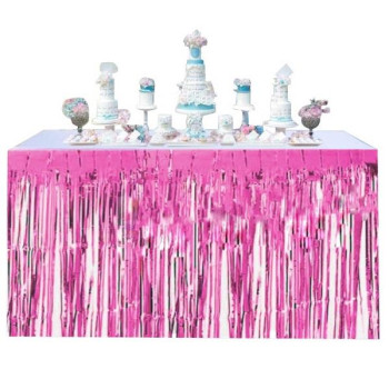 İTHAL METALİZE PEMBE MASA ETEĞİ 70*300cm İTHAL METALİZE PEMBE MASA ETEĞİ 70*300cm