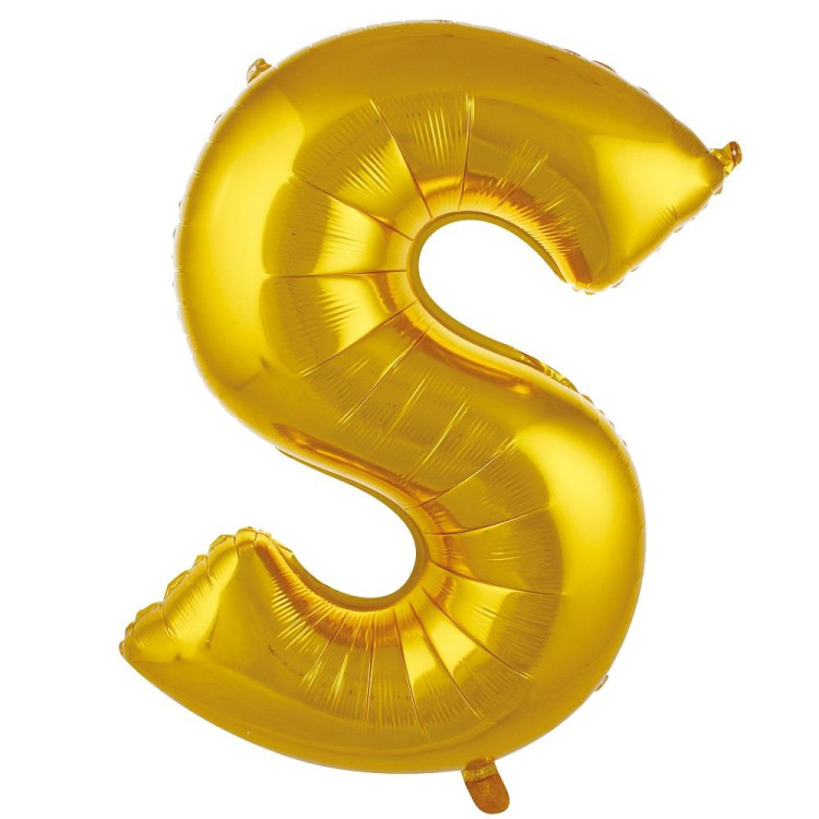 S- HARF 34 İNC GOLD RENK BALON 76 CM S- HARF 34 İNC GOLD RENK BALON 76 CM