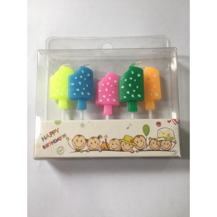 5 Lİ 1 YAŞ RENKLİ MUM PK:12