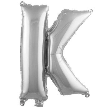 K- HARF 16 İNC GÜMÜŞ RENK BALON 36 CM K- HARF 16 İNC GÜMÜŞ RENK BALON 36 CM