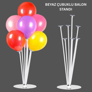 7 Lİ BALON STANDI BEYAZ 7 Lİ BALON STANDI BEYAZ