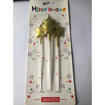 4 LÜ ÇUBUKLU YILDIZ GOLD MUM 13.5CM PK:24