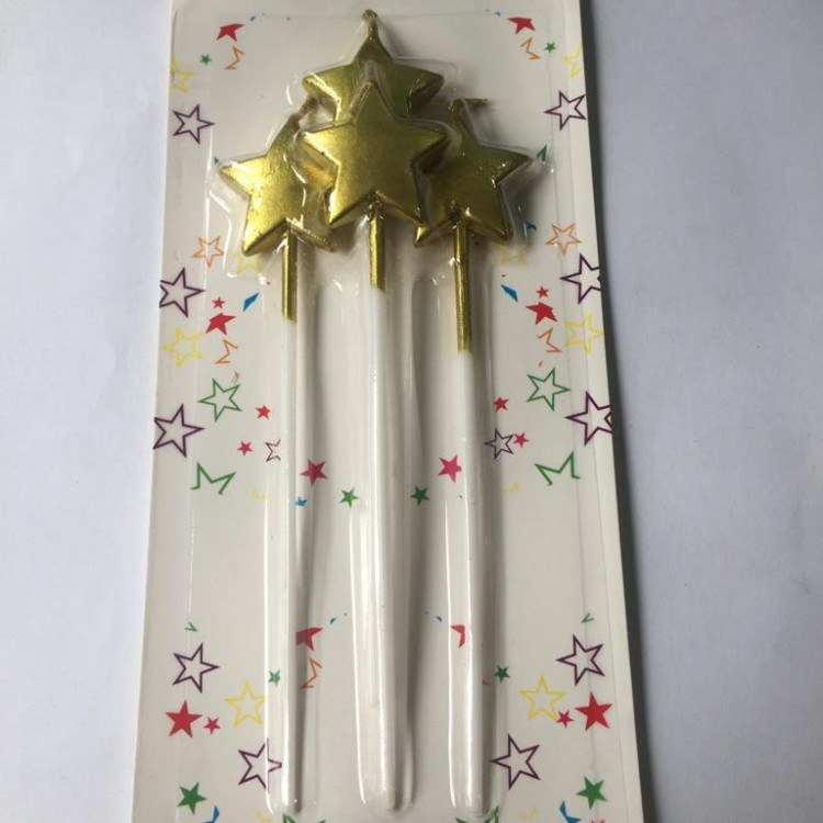 4 LÜ ÇUBUKLU YILDIZ GOLD MUM 13.5CM  PK:24